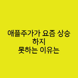  애플주가가 요즘 저조한 이유는