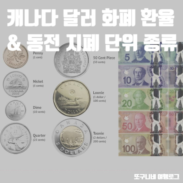  캐나다 달러 환율 & 화폐 동전 지폐 단위 종류