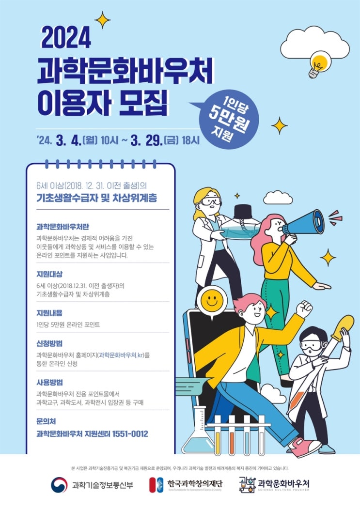 과학문화바우처 신청 지원대상 내용 이용안내 포인트 사용 문의처 과학문화바우처 신청 지원대상 내용 이용안내 포인트 사용 문의처