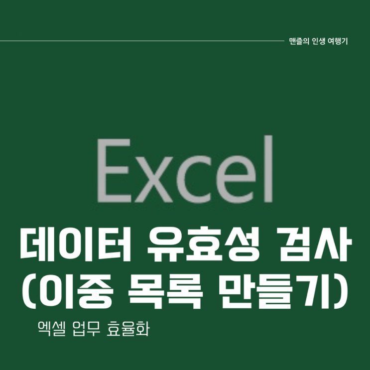  엑셀 업무 효율화 - 데이터 유효성 검사 (이중 목록 만들기)