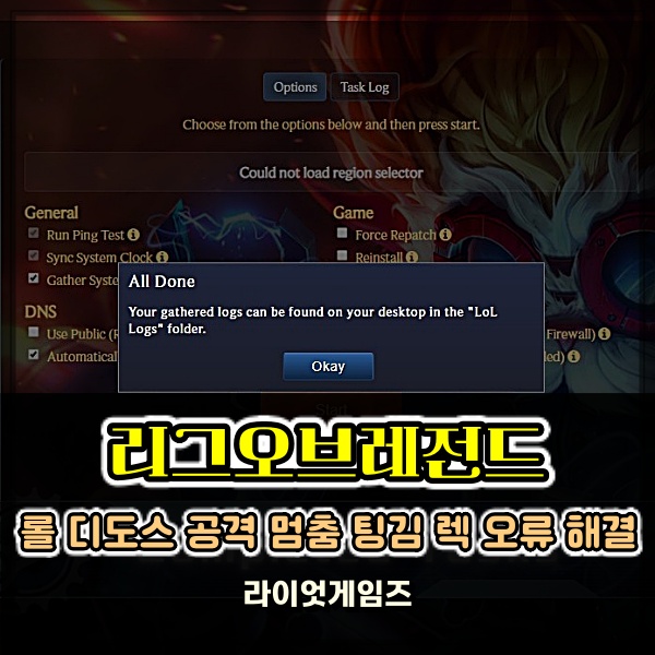  라이엇게임즈 고객센터 롤 디도스 팅김 끊김 멈춤 렉 오류 해결