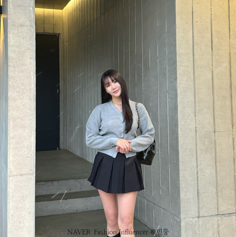 SOUP 스위트숲 회색 니트 가디건 추천 여자 옷 브랜드 추천 봄 코디