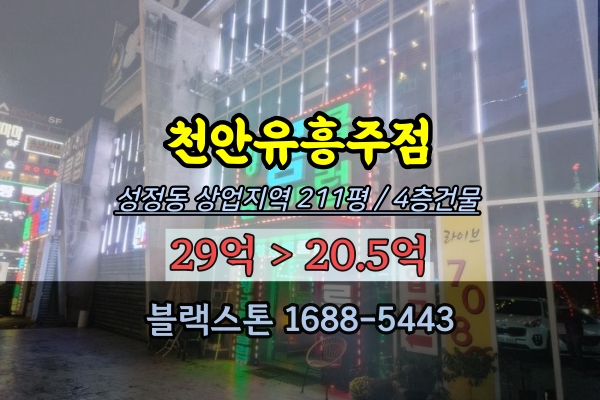 천안 유흥주점 경매 성정동 4층 상가건물 룸살롱 20억