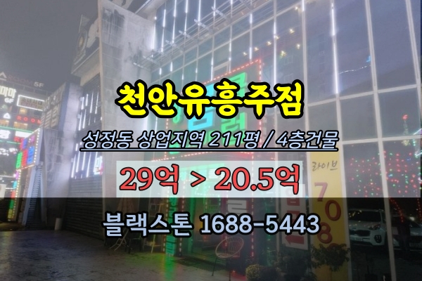  천안 유흥주점 경매 성정동 4층 상가건물 룸살롱 20억
