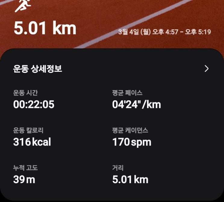  운동기록일상 예비역상사 가지공리뷰