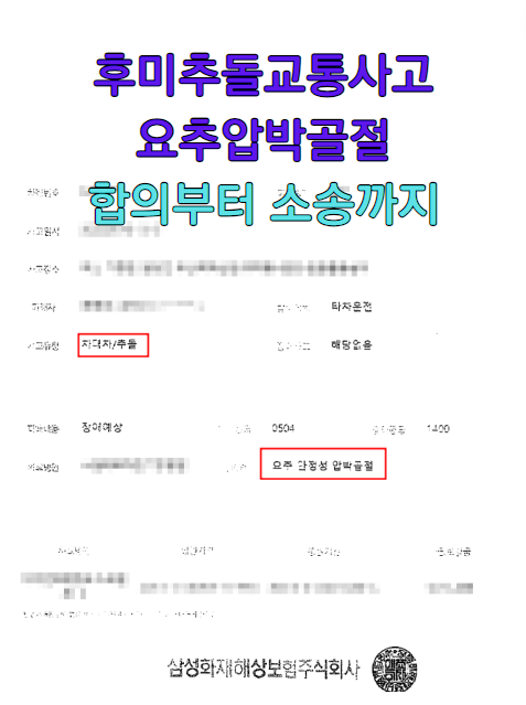  후미추돌사고_70대 척추(요추)압박골절(S32030) 보험사합의