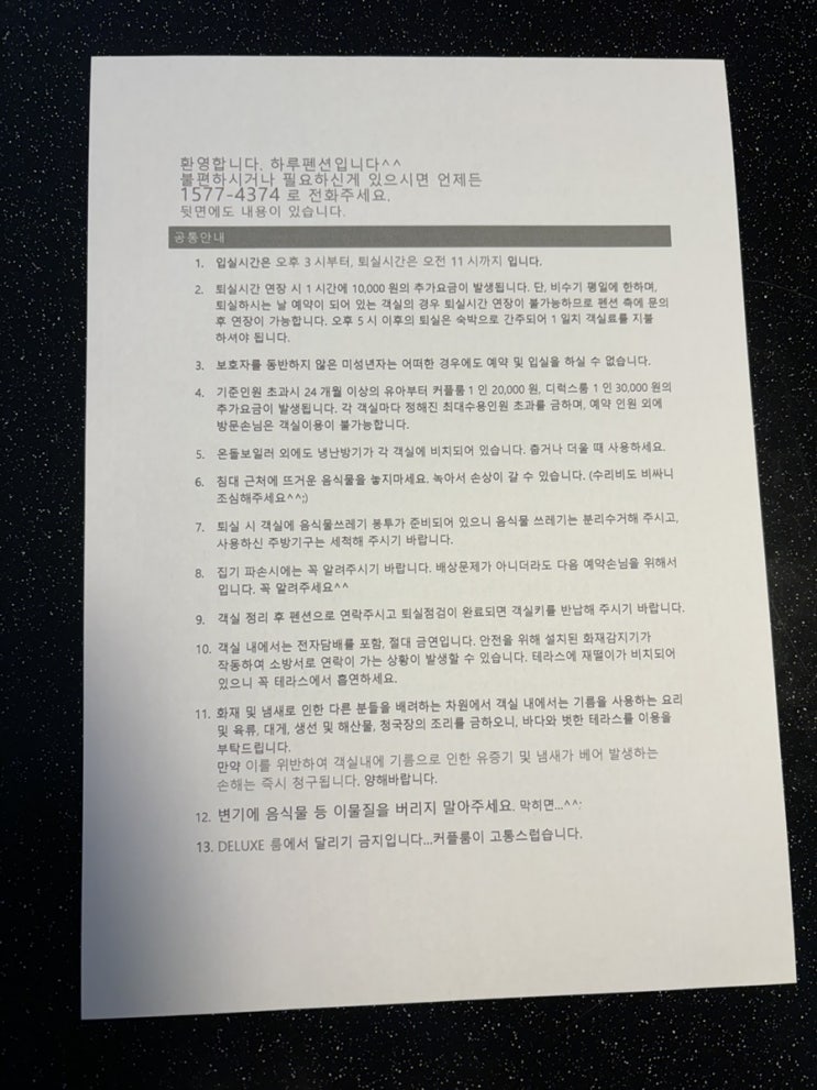  대부도 탄도항 근처 숙소 후기, 하루펜션