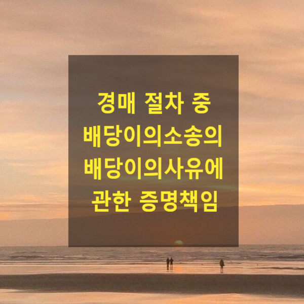  경매 절차 중 배당이의소송에서 배당이의사유에 관한 증명책임