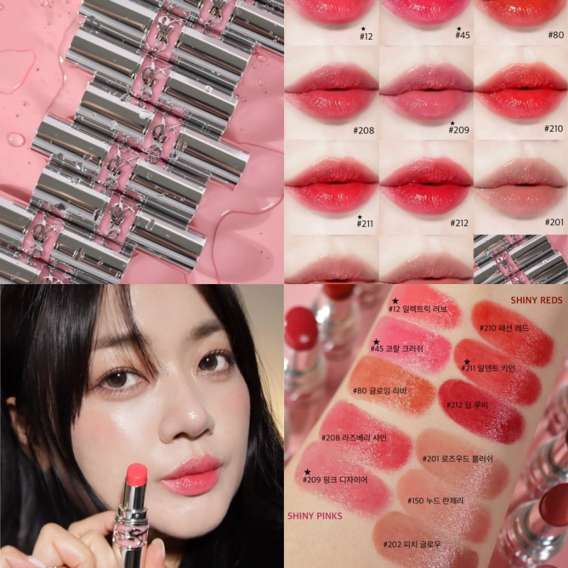 입생로랑 뷰티 신제품 러브샤인 워터샤인 립스틱 11종 발색! 12호 45호 209호 립스틱 선물 추천....