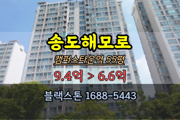 송도한진해모로 경매 55평 캠퍼스타운역 송도아파트추천