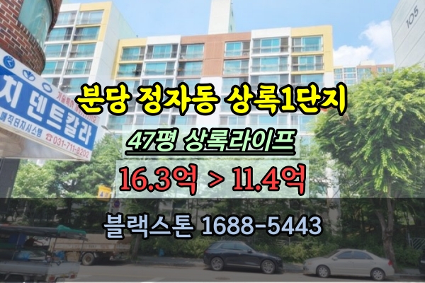  분당구재건축가치 높은단지 경매 정자동 상록마을라이프아파트 46평 4룸