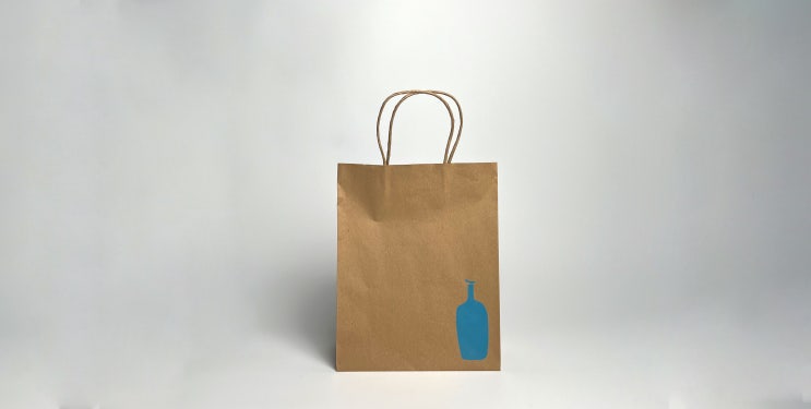  블루보틀 쇼핑백, Blue bottle Shopper, FSC, 인증, 쇼핑백 제조, 제작, 재활용지