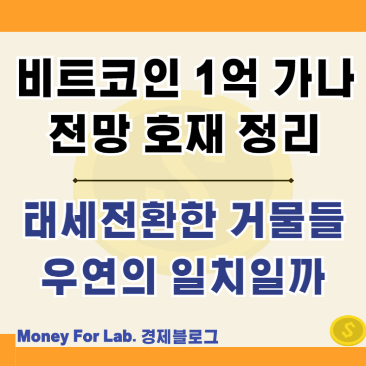  BTC 비트코인 1억 가나 도미넌스 USDT 증가 전망 호재 정리