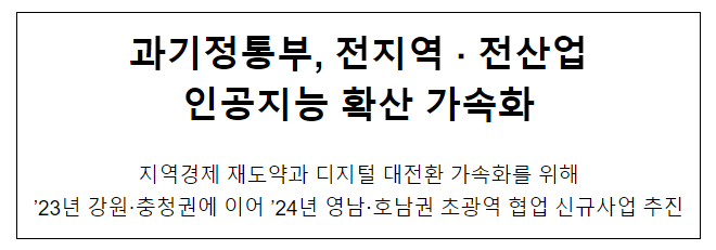 인공지능 지역확산 추진