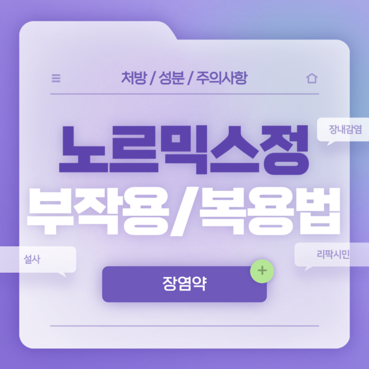  장염약 : 노르믹스정 부작용 및 복용법 【#설사 #장내감염 #리팍시민 #노르믹스】