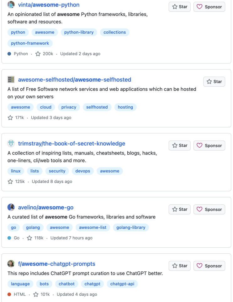  Github 깃허브 Awesome 저장소