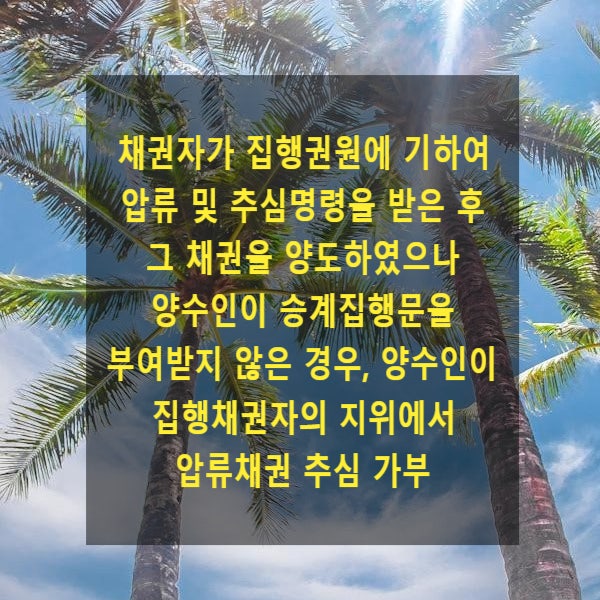  채권자가 집행권원에 기하여 압류 및 추심명령을 받은 후 그 채권을 양도하였으나 양수인이 승계집행문을 부여받지 않은 경우, 양수인이 집행채권자의 지위에서 압류채권 추심 가부