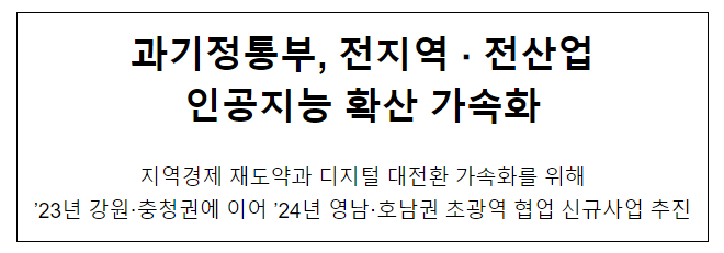 인공지능 지역확산 추진 인공지능 지역확산 추진