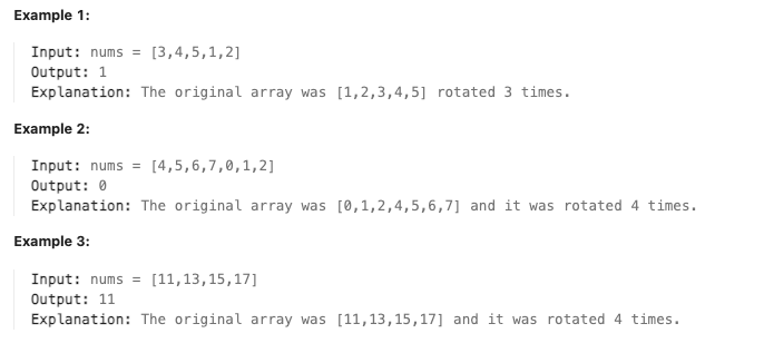 [LeetCode] 153. Find Minimum in Rotated Sorted Array