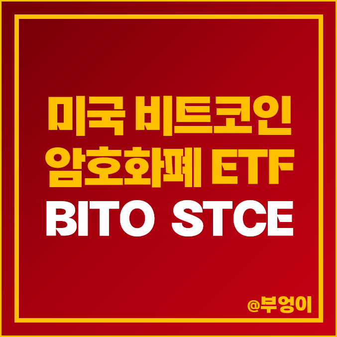 미국 비트코인 ETF BITO 주가 수수료 암호화폐 관련주 STCE