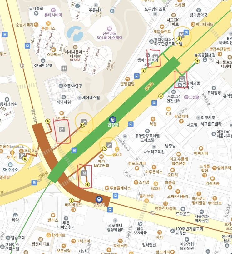  [2호선,6호선]합정역 엘리베이터 위치
