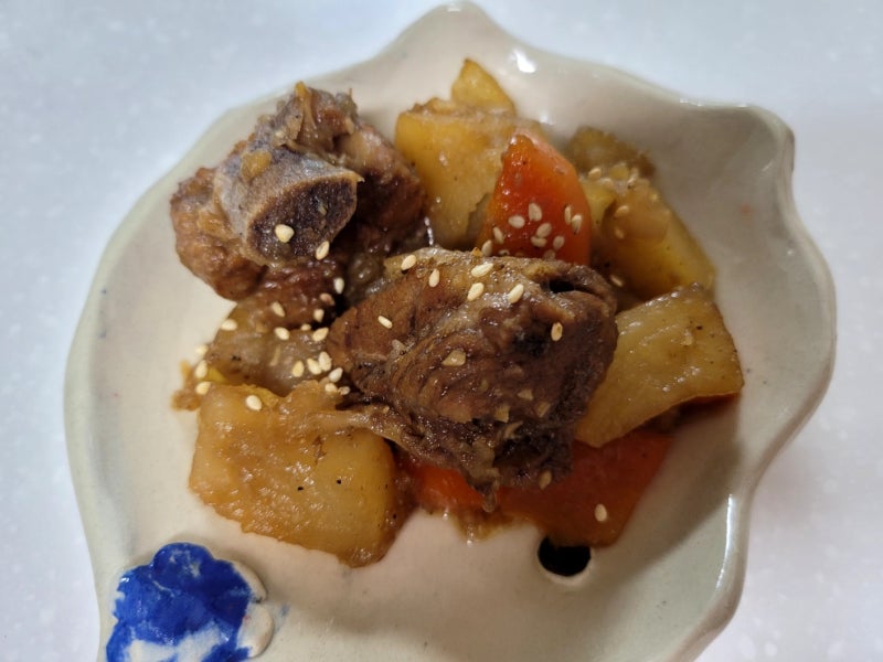 냉동 간장 돼지갈비찜 간단 레시피 7살 아이 반찬 만들기