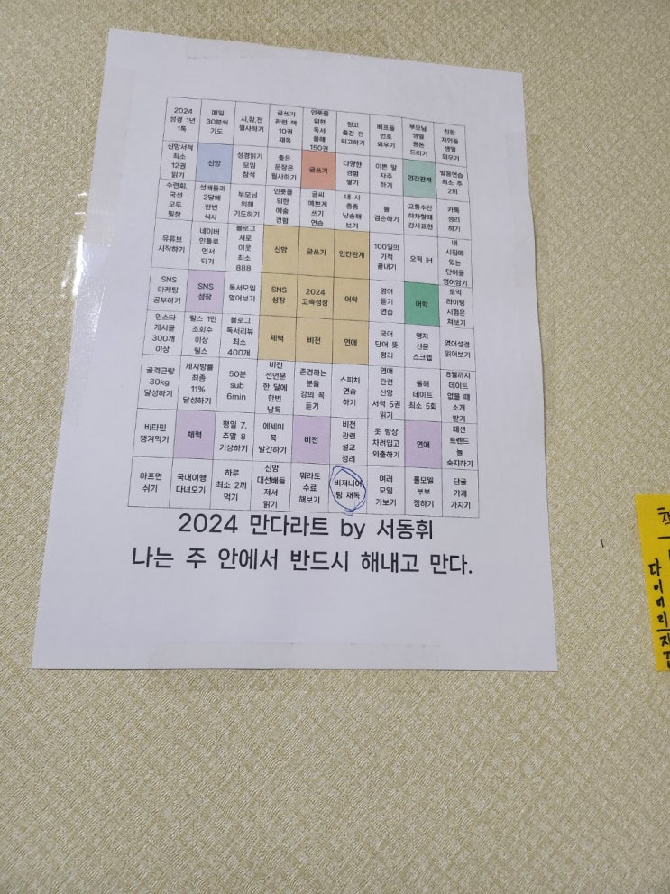  새해 목표 활용 위해 만다라트 기법 저도 사용해 봤습니다.