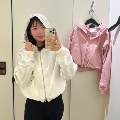  마뗑킴 Matin Kim 마틴 크롭 후디 코팅 점퍼 착용 후기