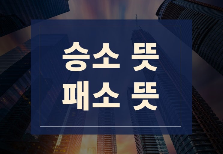  승소뜻, 패소뜻 알아보겠습니다