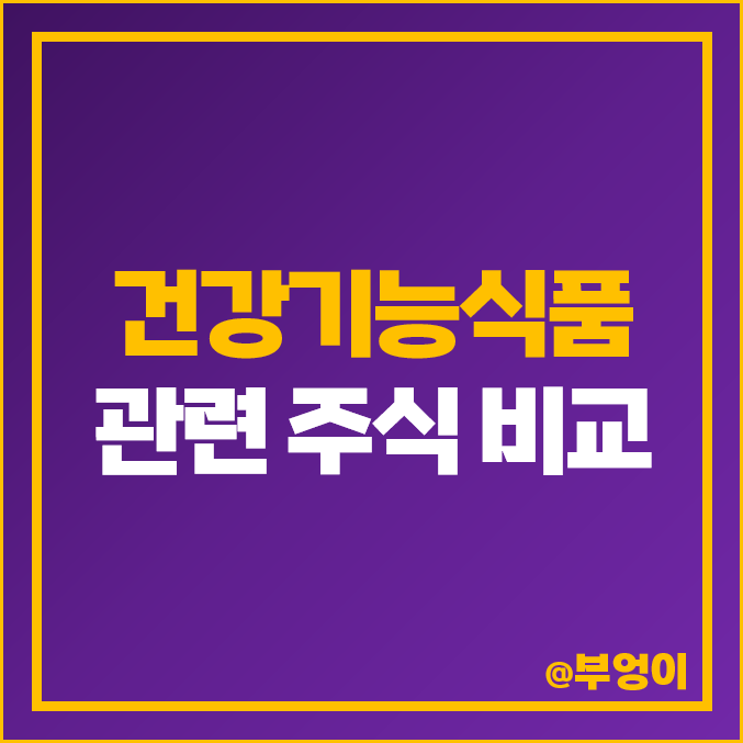 건강기능식품 제조 사업 관련주 에이치피오 주가 KTNG 주식