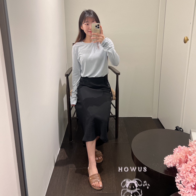  호와스 티셔츠 , 스커트 코디해서 입어봤어요 - POMO T-shirt , Millet Skirt