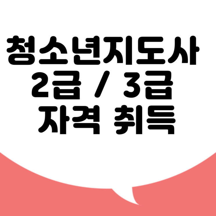  청소년지도사2급 3급 자격증 취득하자!