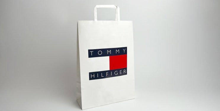  타미힐피거 쇼핑백, Custom Paper Bag, TOMMY HILFIGER, FSC, 쇼핑백 제조, 박스 제작, 친환경 쇼핑백, 자동백, 개발