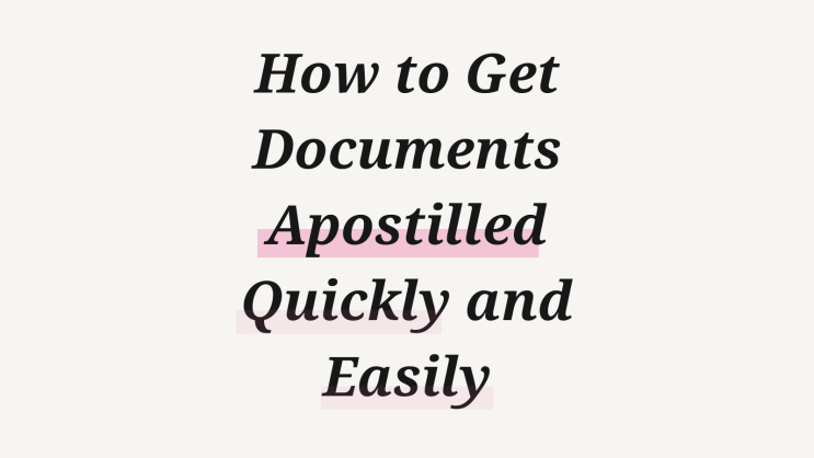  간편한 국제 문서 아포스티유 인증 Apostille