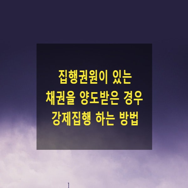  집행권원(확정된 승소판결 등)이 있는 채권을 양도받은 경우 강제집행 하는 방법