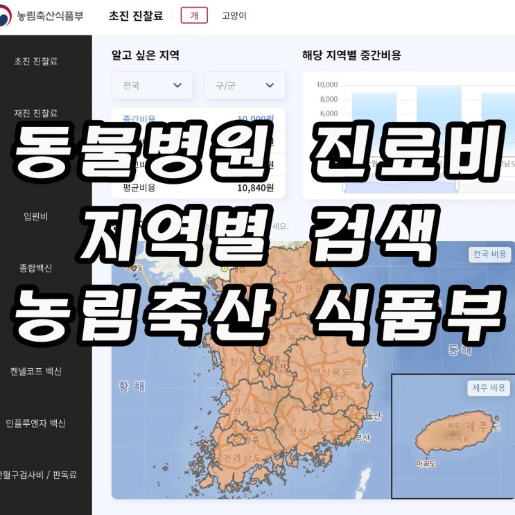  전국 동물병원 진료비 검색가능한 사이트 농림축산식품부에서 검색해보고가자