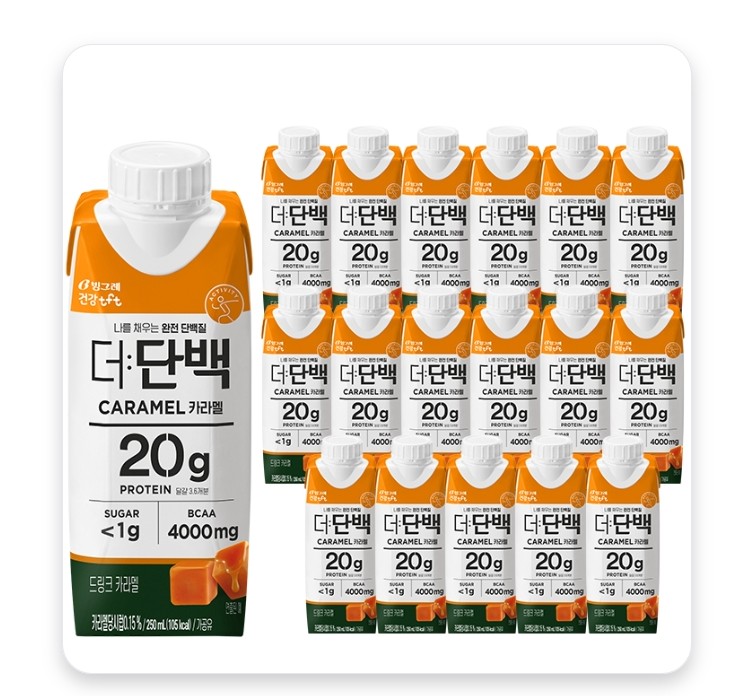 빙그레 tft 더단백 드링크 카라멜 18p, 18개, 250ml