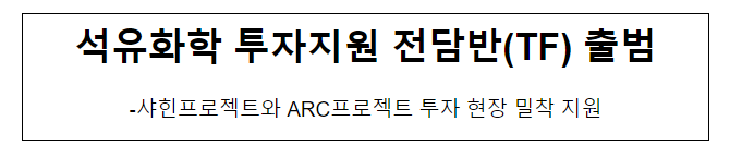 석유화학 투자지원 전담반(TF) 출범 석유화학 투자지원 전담반(TF) 출범