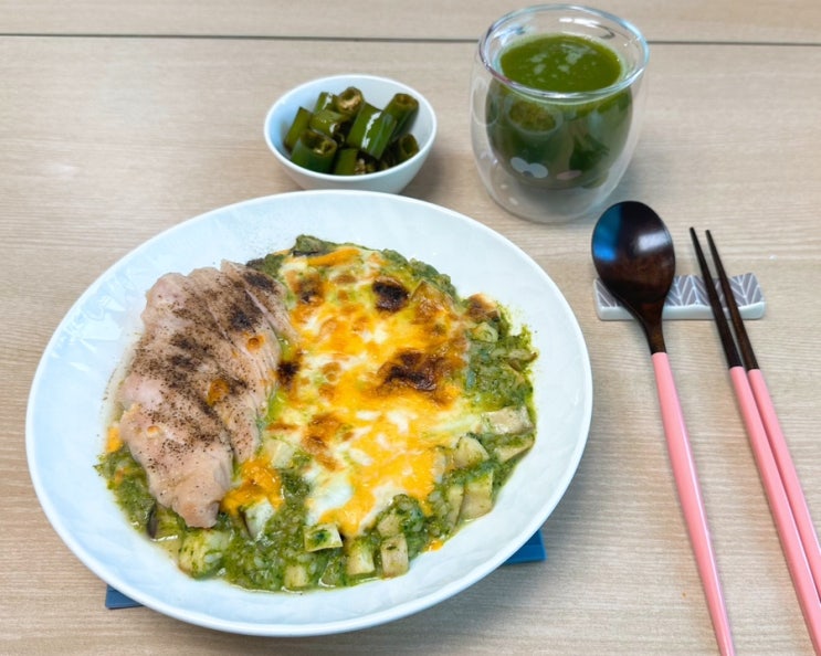  시들어가는 시금치 처리요리 - 시금치페스토 만들기 + 닭가슴살버섯크림리조또