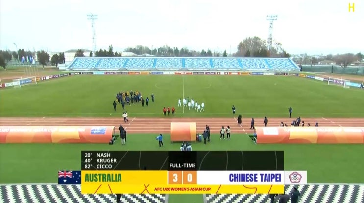 AFC U-20 여자 아시안컵 A조 3차전 호주 vs 대만(우즈벡 vs 대한민국)