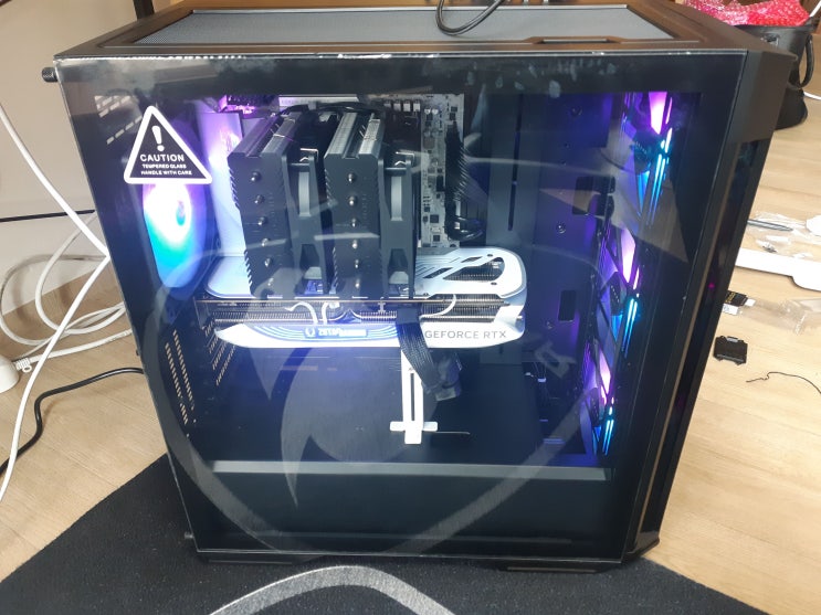  송내동 컴퓨터수리 인텔 i7 14700KF 공랭쿨러 Assassin 120 se 조립대행 B760M AORUS ELITE X AX 언더볼팅 셋팅