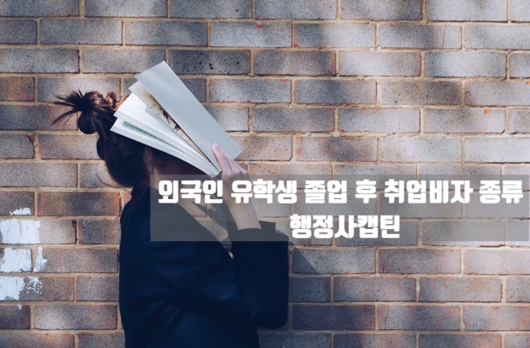  외국인 유학생 졸업 후 취업비자 종류
