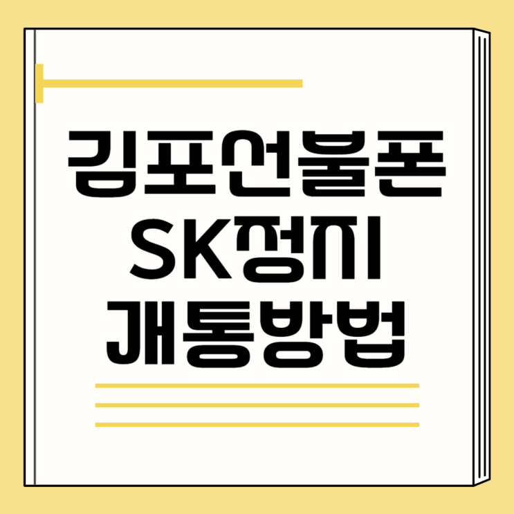  김포선불폰 SK정지 내 이름 개통 방법