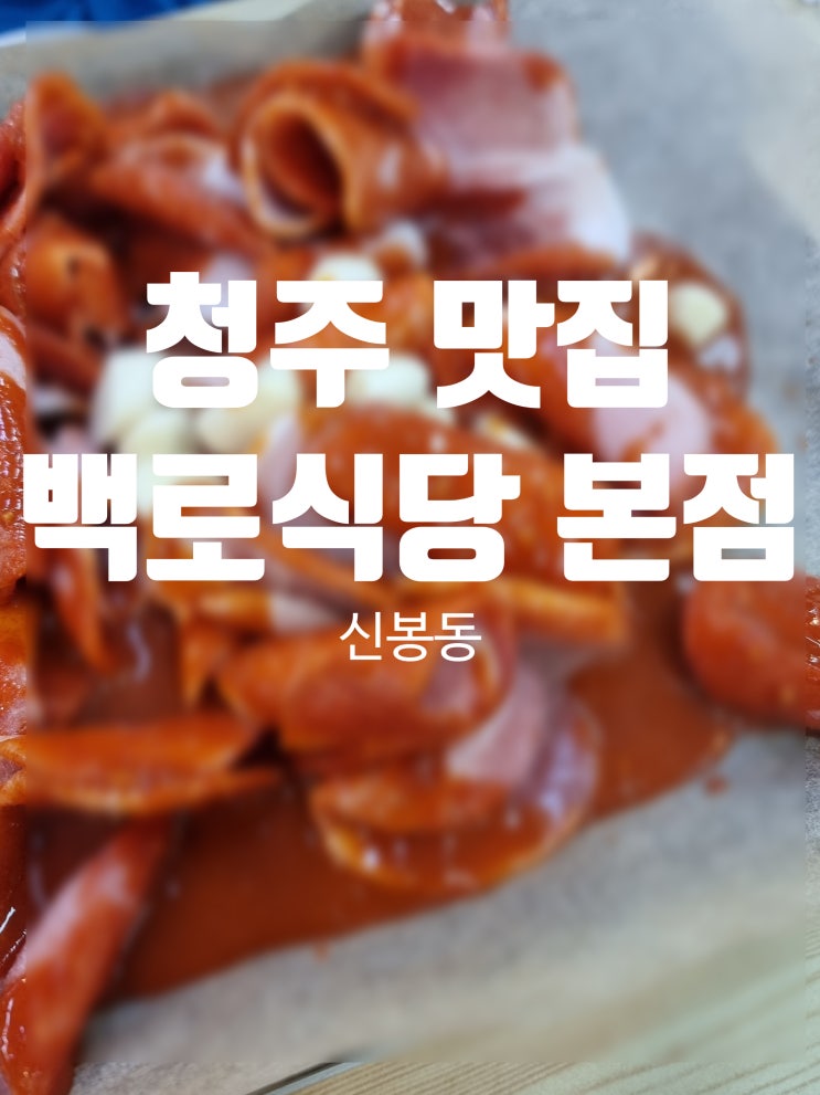  청주 한방양념불고기 맛집 신봉동 백로식당 본점