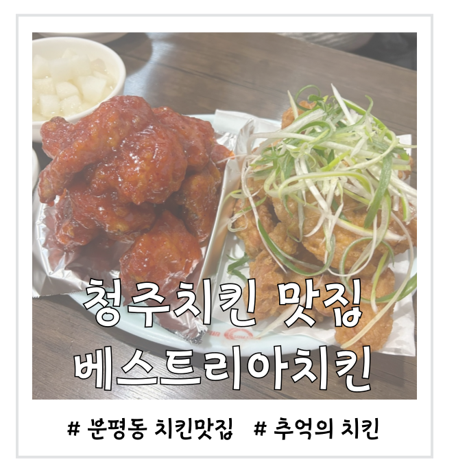  청주 치킨 맛집 추억의 맛이 있는 베스트리아치킨