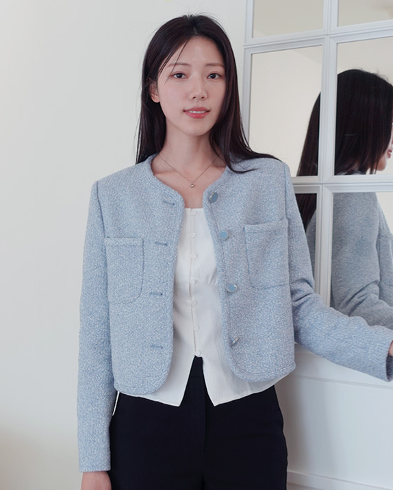  미쏘 트위드 자켓 라운드넥 MIXXO 봄 신상 성희 PICK