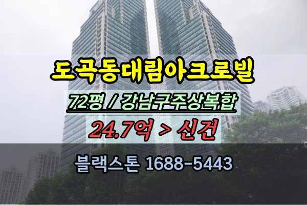  도곡동 대림아크로텔 경매 72평 강남구 주상복합아파트 대형평수 추천