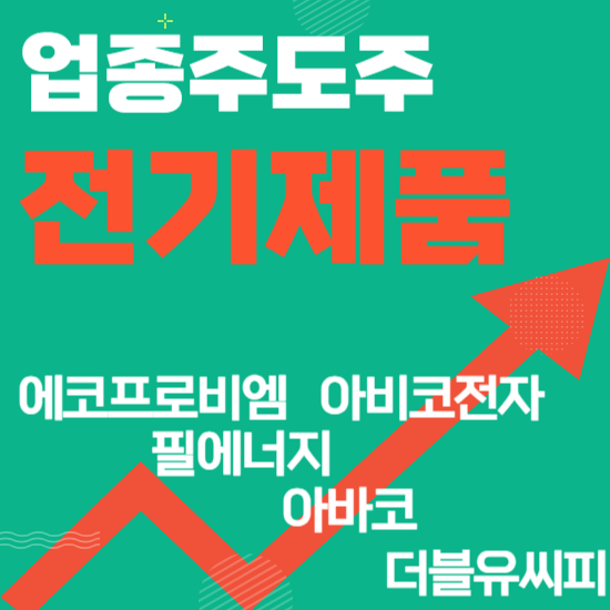  업종주도주 - 전기제품(에코프로비엠,아비코전자,필에너지,아바코,더블유씨피)주도주식 주가 분석 및 미래 투자 전망