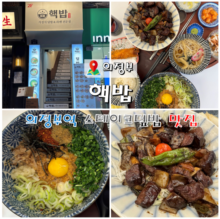  의정부역 혼밥 맛집 핵밥 스테이크덮밥.마제소바