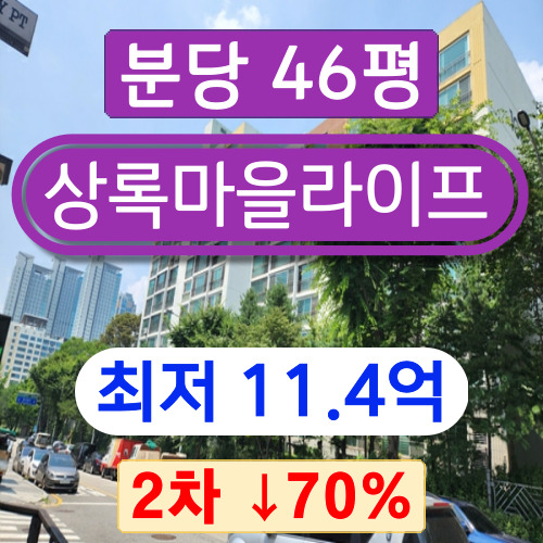 분당아파트경매 2023타경3225 성남시 분당구 정자동 상록마을라이프 46평 2차 경매 !!